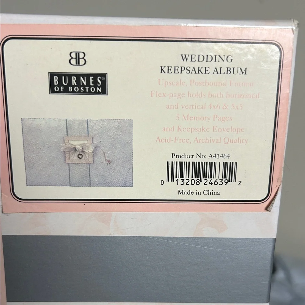 Burnes Of Boston Romantic Wedding Keepsake Album - Pink‎ and Silver